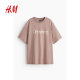 HM women's T-shirt summer loose printed short-sleeved top 1227727

