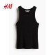 HM women's suspender 2025 autumn new simple round neck slim slim short vest top 1270854