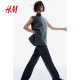 HM women's summer pants fashionable simple commuting elastic band high waist straight trousers 1199739
