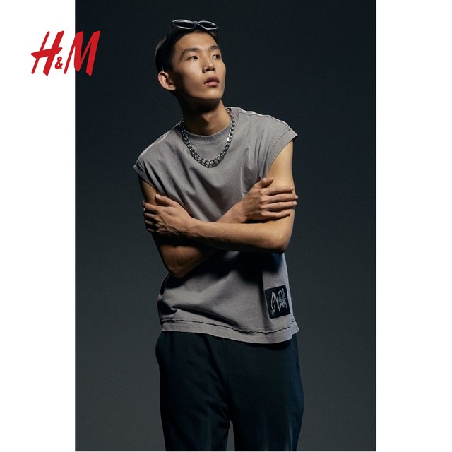 HM men's vest summer comfortable soft loose casual printed sleeveless top 1226621