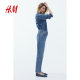 HM women's pants in summer 5 bags high waist slightly elastic casual slim nine-point jeans 0941666
