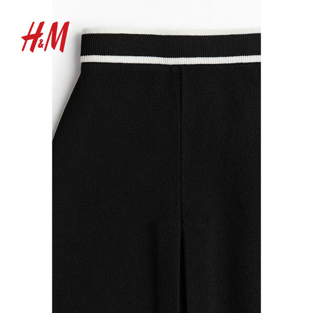 HM summer women's high waist knitted A-line skirt 1273960
