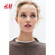 HM women's wool sweater summer round neck loose simple long sleeve French pullover sweater top 1247722
