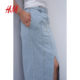 HM women's skirt summer zipper side pocket cotton fashionable mid-length denim skirt 1234828
