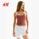 HM women's suspender 2025 summer new low round neck American slim lace sleeveless vest 1274285