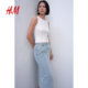 HM women's skirt summer zipper side pocket cotton fashionable mid-length denim skirt 1234828
