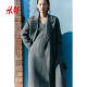 HM women's dress summer fashion comfortable Gray V-neck rib knitted long skirt 1200663
