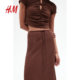 HM women's skirt 2025 summer new fashion straight Korean style elastic waist long skirt 1271529