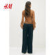 HM women's pants summer loose comfortable casual pants wide-leg pants crepe knitted trousers 1252342