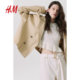 HM 2025 summer new women's short trench coat long sleeves 1259401