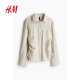 HM Women's Shirt 25 Summer New Style Broken Pleated Slack and Line Blended Shirt Commuter Long Sleeve Shirt 1271519
