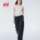 HM Women's Casual Pants 2025 Summer New Style Casual Simple Soft Twill Drawstring Trousers 1260947
