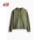 HM women's sweatshirt in summer simple casual and comfortable falling shoulder long sleeve zipper hoodie 1213772