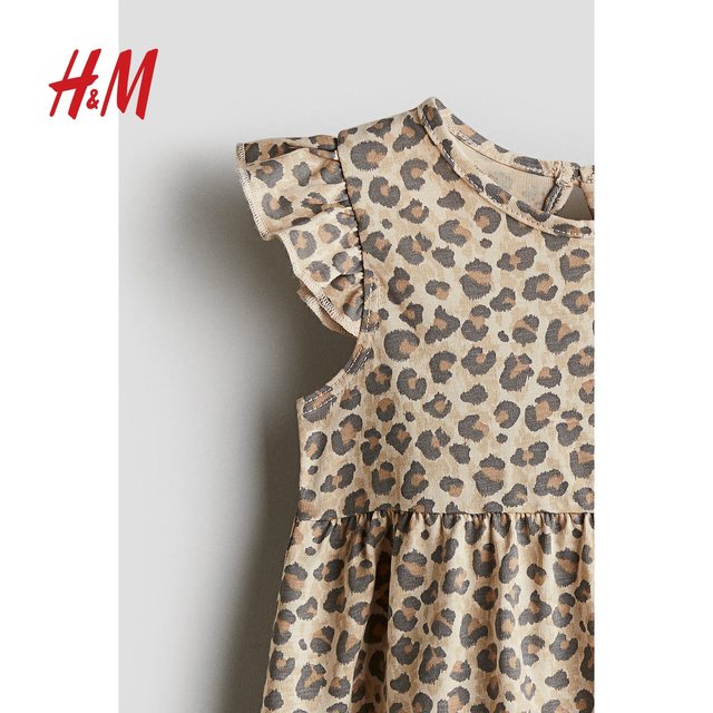 HM children's clothing baby girl dress summer printed round neck cute comfortable casual flying sleeve princess skirt 1265912
