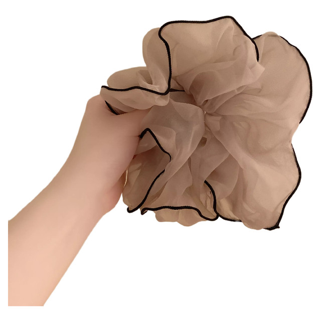 Temperature streamer large intestine hair ring forest fairy beauty high-end temperament flower ponytail mesh headdress summer