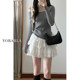 White lace puff cake short skirt Female summer new large size fat mm high waist high waist thin small A -line skirt