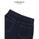 Dark blue denim skirt for women with high waist summer new large size fat mm slim pear-shaped body A-line skirt