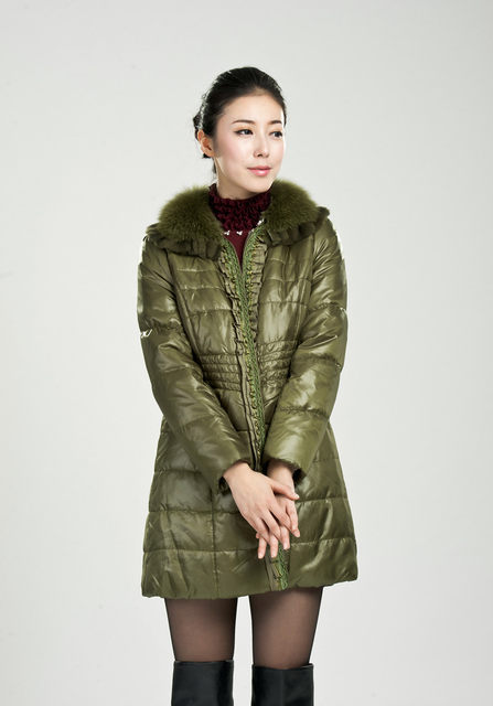 Ligui Autumn and Winter Alpaca Wool Coat Mid-Length Waist Slimming Real Fox Fur Collar Middle-aged Mother's Outfit Coat Treatment