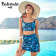 BE Fan De'an co-branded cat series women's split swimsuit leopard print sexy slim skirt hot spring vacation
