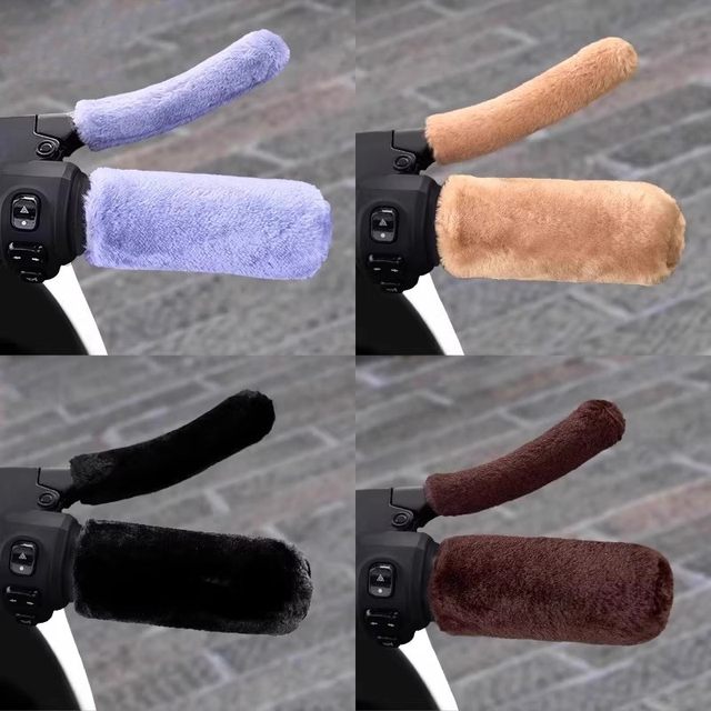 Electric rider handlebar cover battery handlebar handguard motorcycle winter plush brake handlebar cover anti-slip cotton handlebar cover