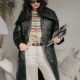 Special TOP home French elegant contrasting wool collar large diamond 90 white goose down jacket for women
