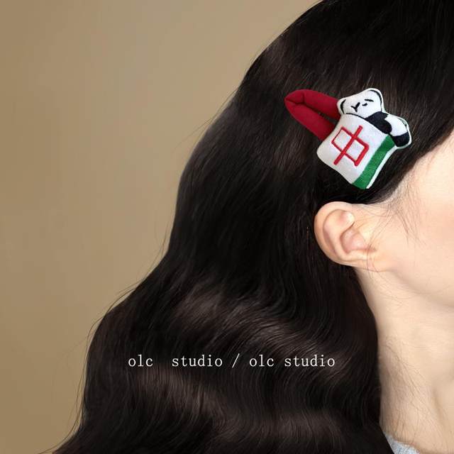 Make a fortune on 'Mah'! Fun and creative mahjong cartoon doll three-dimensional sponge bb clip forehead side bangs clip