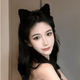 Meow Meow Headband Cute Cat Ears Face Wash Headband 2024 New Plush Hairpin Autumn and Winter Cat Mask Hair Bundle