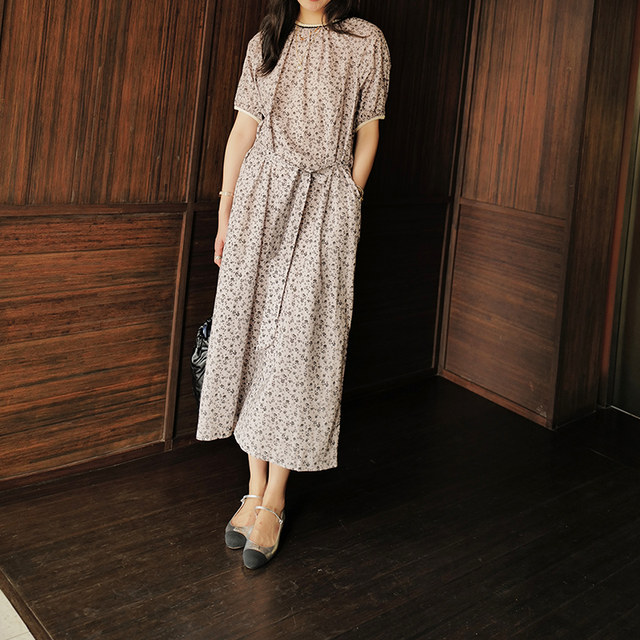 Elegant Printed Dress for Women – Stylish & Comfortable Fit👗Women’s Elegant Loose Round-Neck Printed Dress