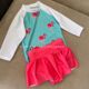 
Children's split swimsuit girl baby baby and toddler triangular skirt shorts long sleeve sun protection quick-drying beach swimsuit