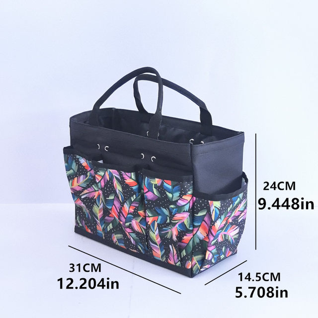Gardening tool storage bag, outdoor portable portable open-mouth household sundries and gadget storage bag, multi-pocket classification