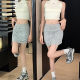 Women's 2025 new sports short skirt high waist spring and summer drawstring small body sweat skirt a line skirt pants