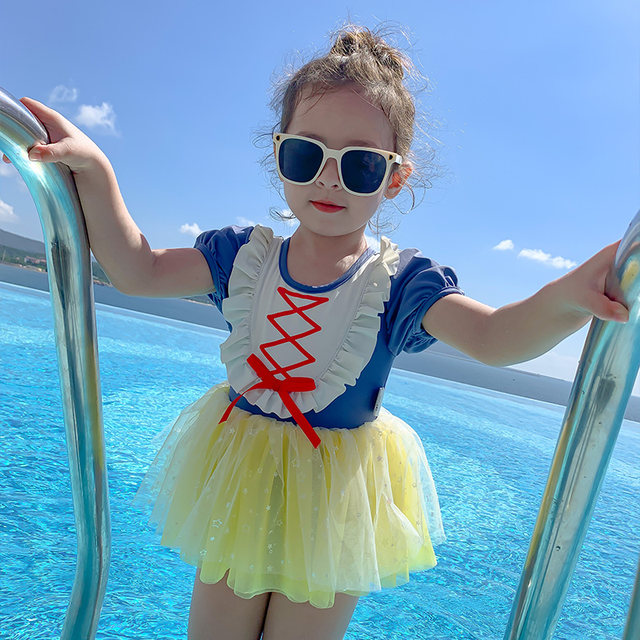 Children's swimsuit girls ins infant baby cute snow white gauze skirt swimsuit little girl swimsuit