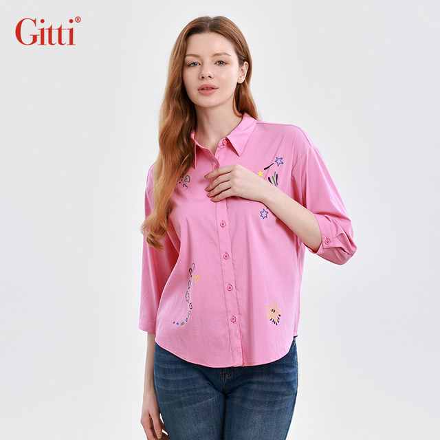 Gitti/Gitti Spring Printed Cubic Sleeve Shirt Women's Loose Large Size Casual Shirt G251009
