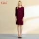 Gitti/Gitti Spring Printing round neck large -scale sleeve dress female short skirt G205611
