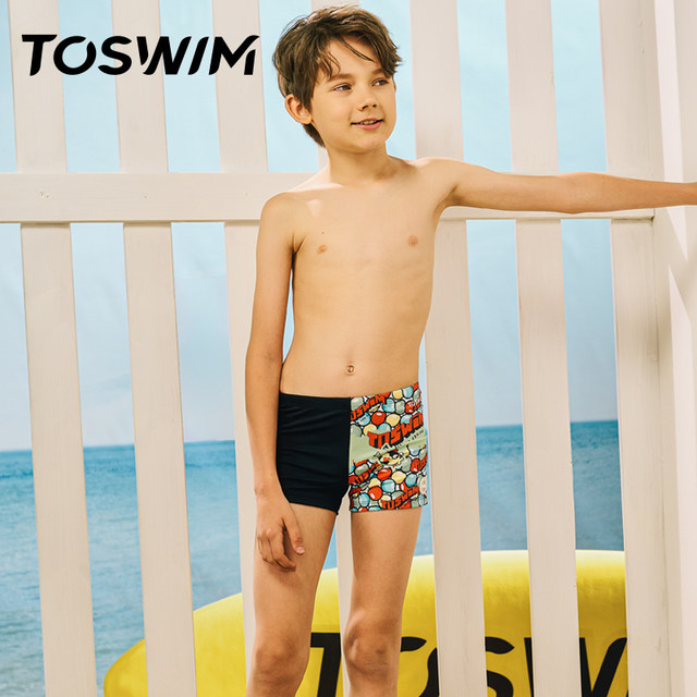 TOSWIM children's swimming trunks, boys' boxers, professional swimming trunks, teenagers, big children's shorts, swimsuits, swimsuits