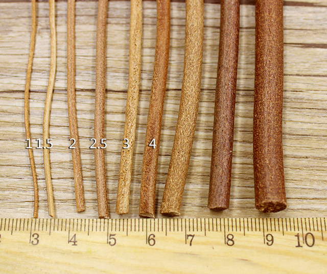 Original leather rope, original color round cowhide rope, handmade DIY leather head layer cowhide rope strip, diameter 1~5mm