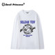 European and American style hiphop style black long-sleeved T-shirt for women 2025 autumn new ins trendy loose top

