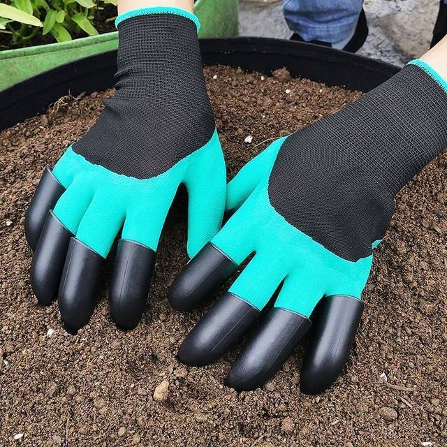 Gardening gloves are puncture-resistant and waterproof with claws, wear-resistant, weed-pulling and digging, special for gardening, flower and vegetable protection, right-hand work