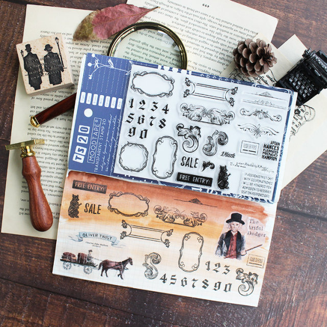 Moodtape. Transparent rubber seal cotton butterfly plant perpetual calendar retro hand account material seal rubber chapter
