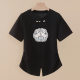 2025 new summer new Chinese short-sleeved T-shirt for women with embroidered round neck slim Chinese style large size loose slim top
