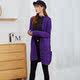 Foreign trade cardigan mid-length women's sweater jacket loose version purple V-neck long-sleeved Tongle temperament jacquard early spring