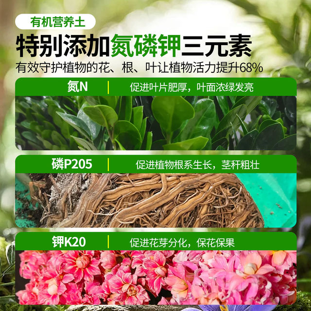 Nutrient soil for household flowers and vegetables, special soil for potted plants, general planting soil, gardening soil, flower soil fertilizer