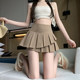 Xiaoyixian 2025 Spring Autumn Skirt Female Sweet Wearing Irregular Cake Cake pleated skirt High -waist A -line skirt
