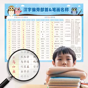 汉字偏旁部首表墙贴纸 新人首单立减十元 22年9月 淘宝海外