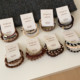 Coffee-colored twisted braided hair rings versatile basic hair rope high elastic head rope ponytail rubber band hair accessories new style for women
