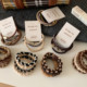 Coffee-colored twisted braided hair rings versatile basic hair rope high elastic head rope ponytail rubber band hair accessories new style for women
