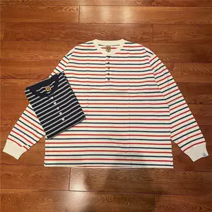 HUMAN MADE STRIPED HENLEY NECK L トップス Tシャツ/カットソー(七分