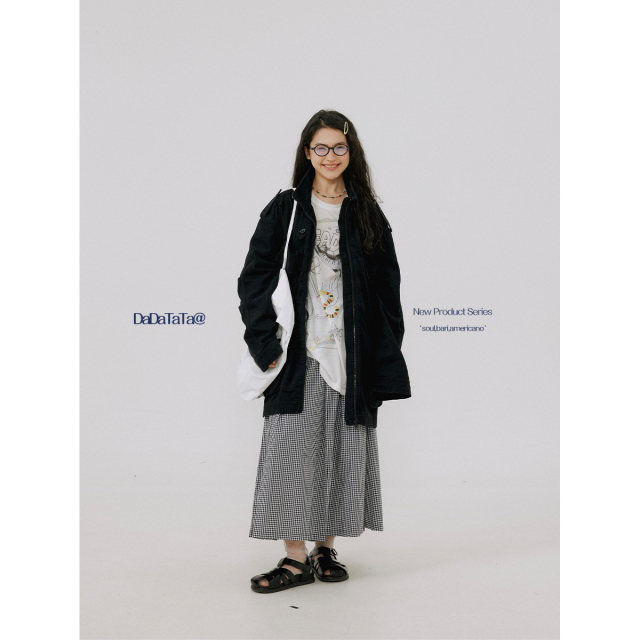Jinggu white label DADATATA100 cotton loose work jacket for women slightly fat mm wear

