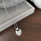 Sugar Cube Fashionable and high-end heavy industry metal silver sweater chain casual simple stacked niche long necklace