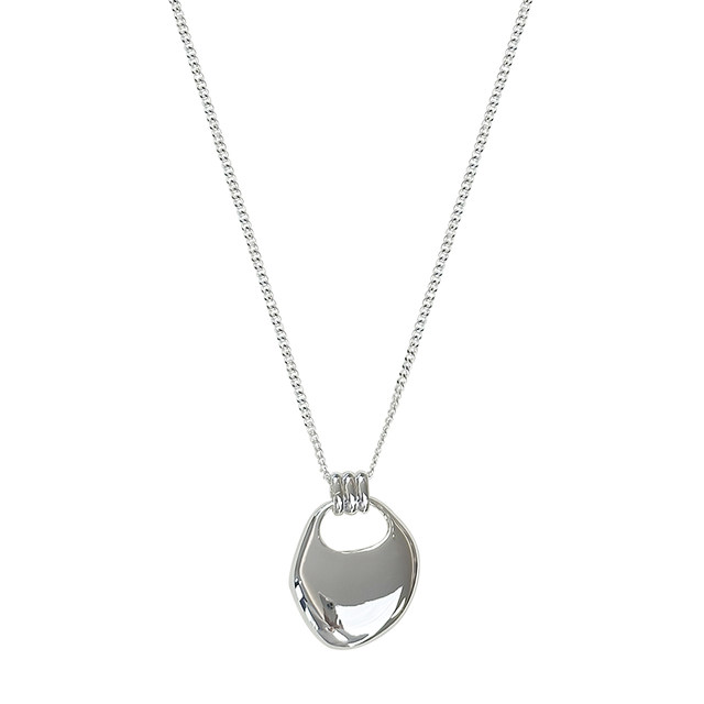 Sugar Cube Fashionable and high-end heavy industry metal silver sweater chain casual simple stacked niche long necklace